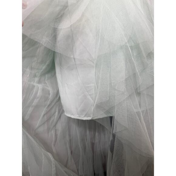 For Love and Lemons Dress Bustier Gown Tiered Tulle Prom Strapless Mint M NWT - Picture 7 of 12